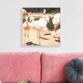 ピンクフラミンゴ キャンバスプリント (インサイチュ (リビング))