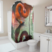 ピンクフラミンゴ シャワーカーテン (インサイチュ)