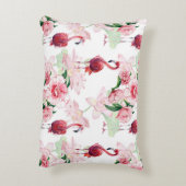 ピンクフラミンゴ：シームレスパターンエレガンス アクセントクッション (裏面(縦))