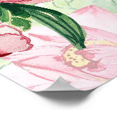 ピンクフラミンゴ:シームレスパターンエレガンス ポスター (角)