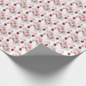ピンクフラミンゴ：シームレスパターンエレガンス ラッピングペーパー (角)