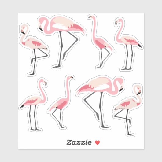 ピンクフラミンゴ シール (シート)