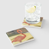 ピンクフラミンゴ ストーンコースター (横)