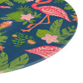 ピンクフラミンゴ：ターコイズストライプのヴィンテージ カッティングボード (角)