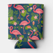 ピンクフラミンゴ：ターコイズストライプのヴィンテージ 缶クーラー (正面)