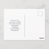 ピンクフラミンゴ&トロピカルハイビスカスファンシーありがとう ポストカード (裏面)