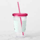 ピンクフラミンゴ&トロピカルハイビスカスファンシー アクリルタンブラー (左)