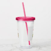 ピンクフラミンゴ&トロピカルハイビスカスファンシー アクリルタンブラー (左)