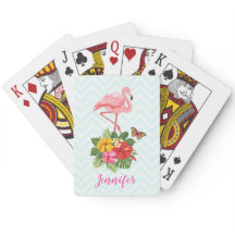 ピンクフラミンゴ&トロピカルハイビスカスファンシー