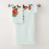 ピンクフラミンゴ&トロピカルハイビスカスファンシー バスタオルセット (インサイチュ)