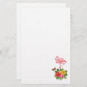 ピンクフラミンゴ&トロピカルハイビスカスファンシー 便箋 (正面/裏面)