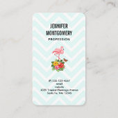 ピンクフラミンゴ&トロピカルハイビスカスファンシー 名刺 (裏面)