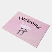 ピンクフラミンゴ ドアマット (アングル)