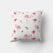 ピンクフラミンゴ&ハイビスカストロピカルサマーガム クッション (裏面)