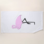 ピンクフラミンゴ ビーチタオル (正面)