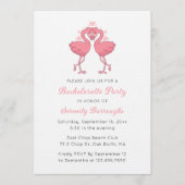 ピンクフラミンゴ ビーチ バチェラー・パーティー 招待状 (正面)