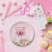 ピンクフラミンゴ ペーパープレート (パーティー)