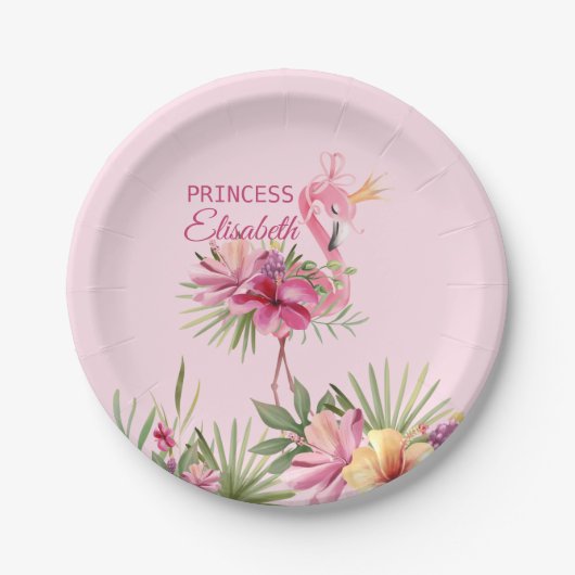 ピンクフラミンゴ ペーパープレート (正面)