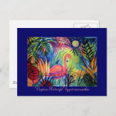 ピンクフラミンゴ ポストカード (正面/裏面)