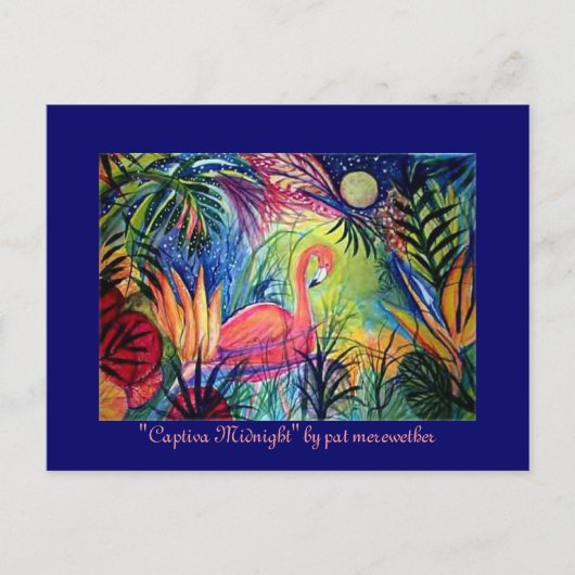 ピンクフラミンゴ ポストカード (正面)