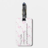 ピンクフラミンゴ |モノグラム ラゲッジタグ (裏面縦)