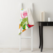 ピンクフラミンゴ、ヤシのシームレスな熱帯パターン シェルパブランケット (インサイチュ)