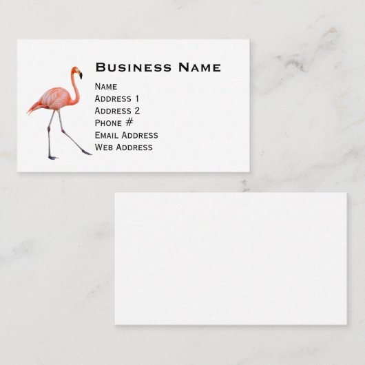 ピンクフラミンゴ 名刺 (正面/裏面)