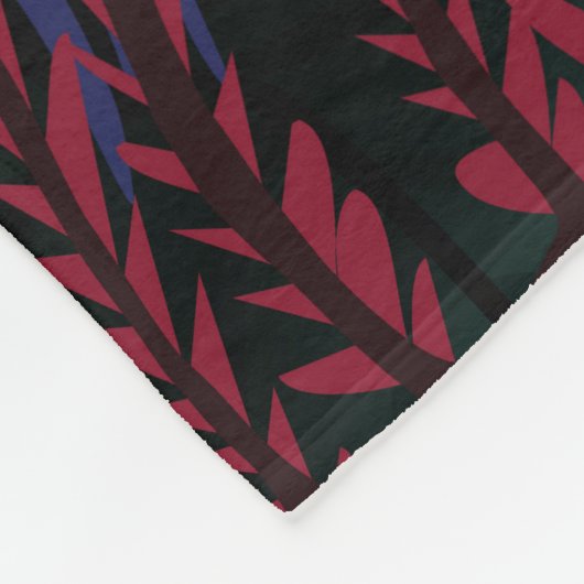 ピンクフラミンゴ:熱帯蝶の調和。 フリースブランケット (角)