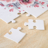 ピンクフラミンゴ、鳥、水彩ジグソーパズル ジグソーパズル (側面)