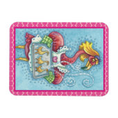 ピンクフラミンゴCOOKIE、水玉模様磁石 マグネット (横)