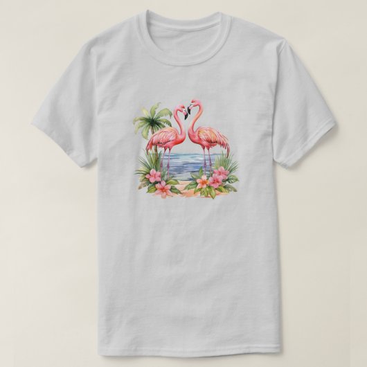 ピンクフラミンゴTシャツ Tシャツ (デザイン正面)