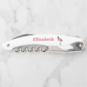 ピンクフラミンパーソナライズされたゴ ソムリエナイフ (裏面)