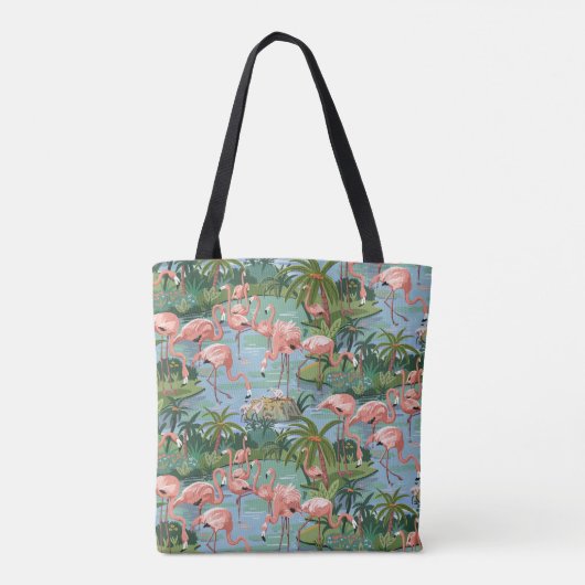 ピンクフラミ絵を描ングの番号 トートバッグ (裏面)