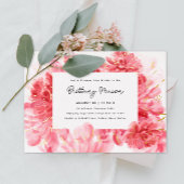 ピンクフラムスブライダルシャワー金ゴールド 箔招待状