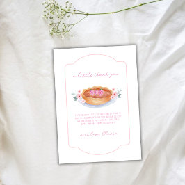 ピンクフラワーかわいこちゃんパイラズベリーベビーシャワー サンキューカード