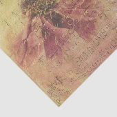 ピンクフラワーかわいらしデカップヴィンテージエフェメラ 薄葉紙 (詳細)