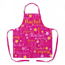 ピンクフラワーのカスタムの略称レイチェル・スターズ・エプロン