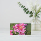 ピンクフラワーの名刺 名刺 (スタンド正面)