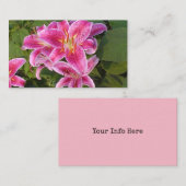ピンクフラワーの名刺 名刺 (正面/裏面)