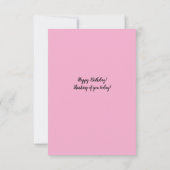 ピンクフラワーアートフラットノートカード サンキューカード (裏面)