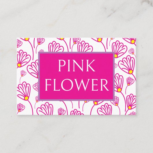 ピンクフラワーウェディングフローリスト 名刺 (正面)