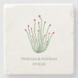 ピンクフラワーオコティロサボス結婚式の引き出物 ストーンコースター