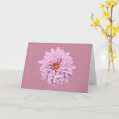 ピンクフラワーオンヴィンテージスタイルラベンダーノートカード カード (黄色い花)