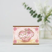 ピンクフラワーカップケーキベーカリー名刺 名刺 (スタンド正面)