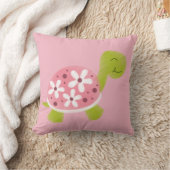 ピンクフラワーカメ装飾用クッション クッション (ブランケット)