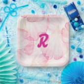 ピンクフラワーガールパーティープレート ペーパープレート (パーティー)