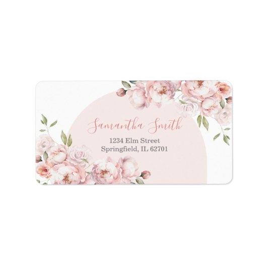 ピンクフラワーガールベビーシャワーベビーイン開花アドレス ラベル (正面)