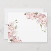 ピンクフラワーガールベビーシャワーベビーイン開花 サンキューカード (裏面)