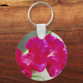 ピンクフラワーキーチェーン キーホルダー (正面)