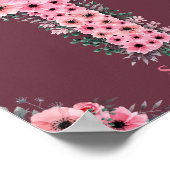 ピンクフラワークロスシック第1聖餐式ガール ポスター (角)